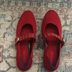 Rothys red Mary Jane flat